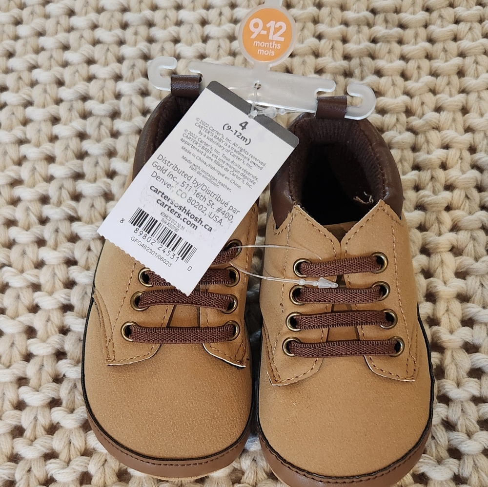 Carter's Tan and Brown Baby Walker Shoes with Flexible Sole